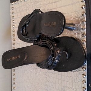 Le Chateau heeled sandal Blk NEW 9
